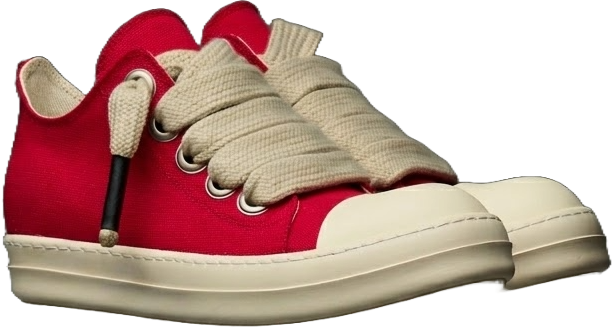 DUAA Red sneakers with beige accents on a white background